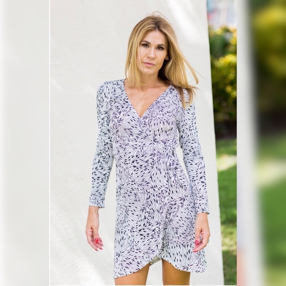 3/$30 ☀️ Jean-Pierre Klifa Kimono Anamalia Faux Wrap Dress Size Medium